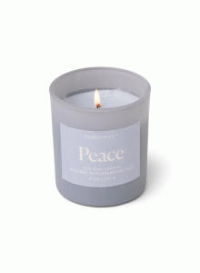 Ароматна соева свещ Падивакс СПА в синьо стъкло - Мир